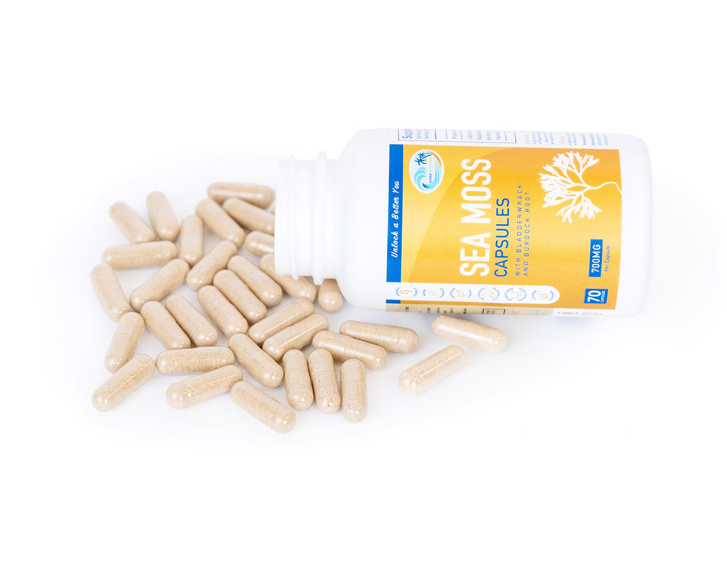 Sea Moss With Bladderwrack And Burdock Root Capsules - Ocean Botanicals