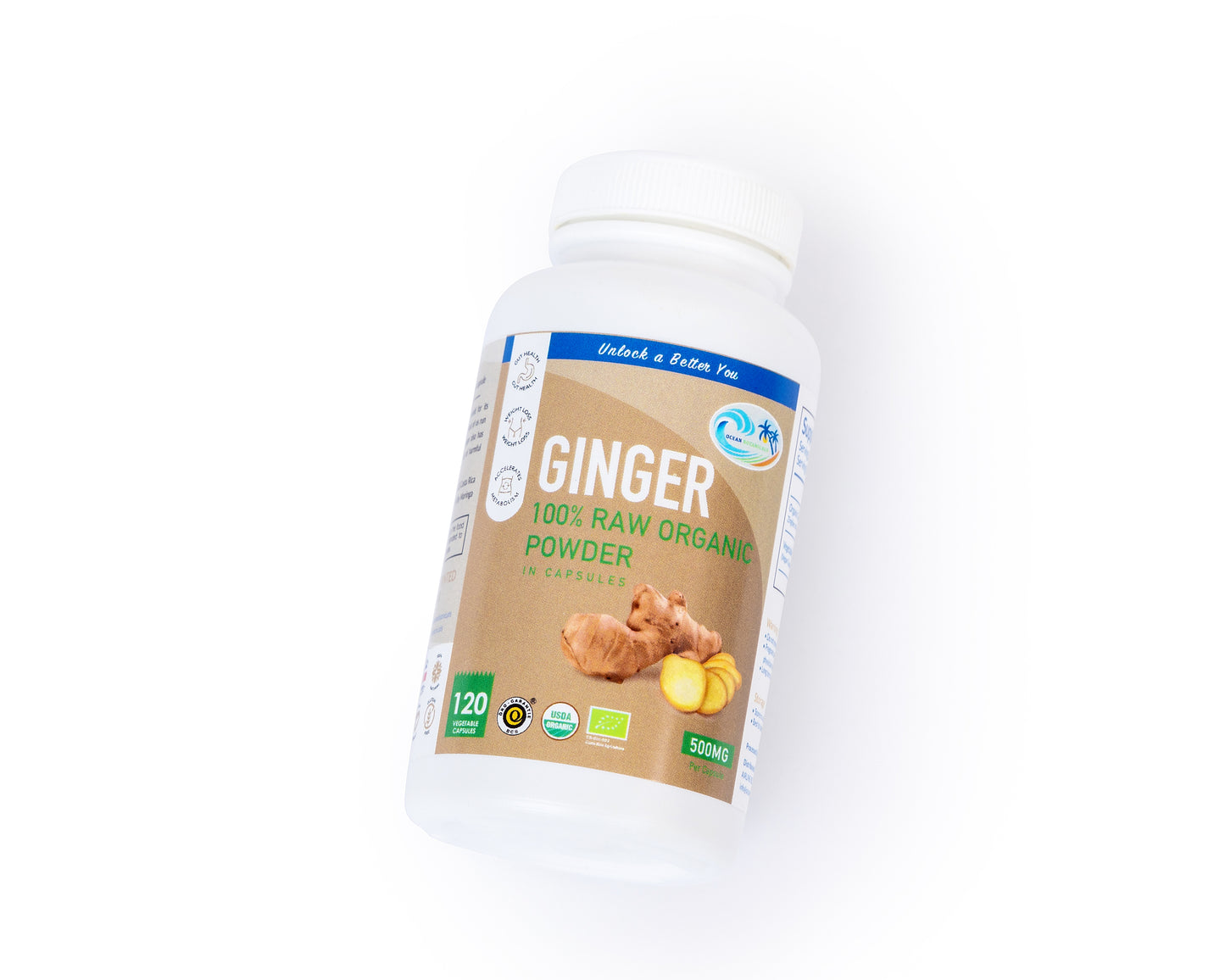 
                  
                    Raw Organic Ginger Capsules - Ocean Botanicals
                  
                